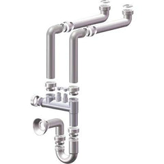 Sifone Pp Salvaspazio 2 Vasche + 2 Attacchi